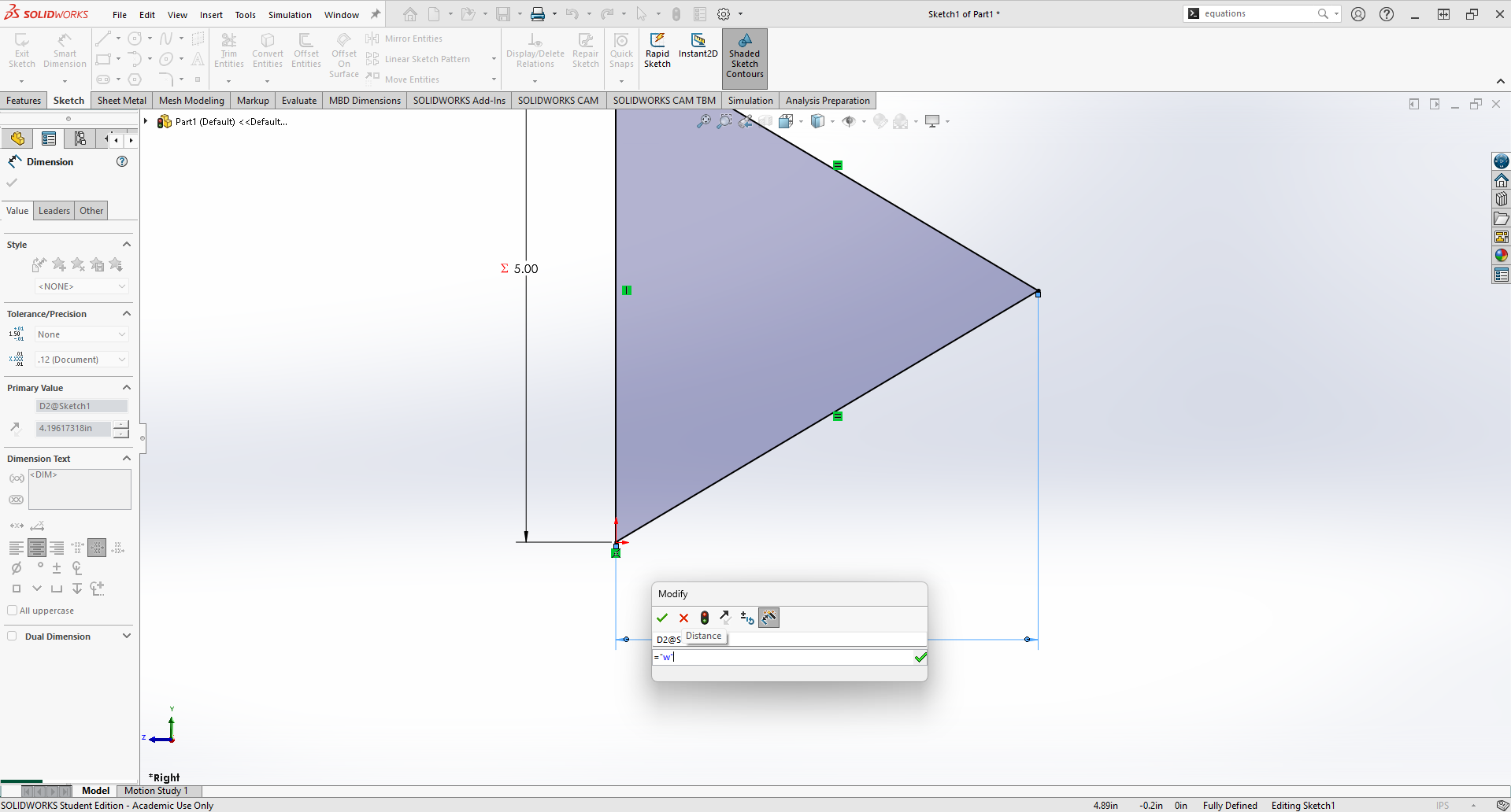 Setting Variable Parameter as Dimensions